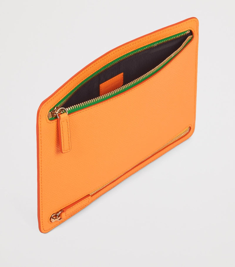 Smythson Panama multi-zip leather travel organiser (British brand)