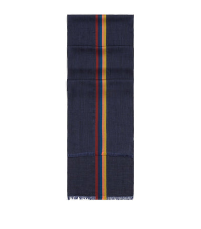 Harrods Paul Smith Virgin Wool-Blend Central Stripe Scarf- Buy online at McGrocer