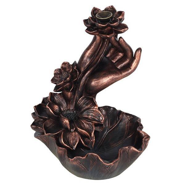 Something Different Hand Flower Backflow Incense Burner 18cm (British brand)