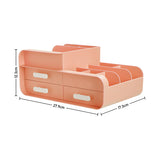 Livingandhome pink desk organizer with three drawers, UK version