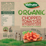 Valfrutta organic chopped tomatoes 12x400g, UK version