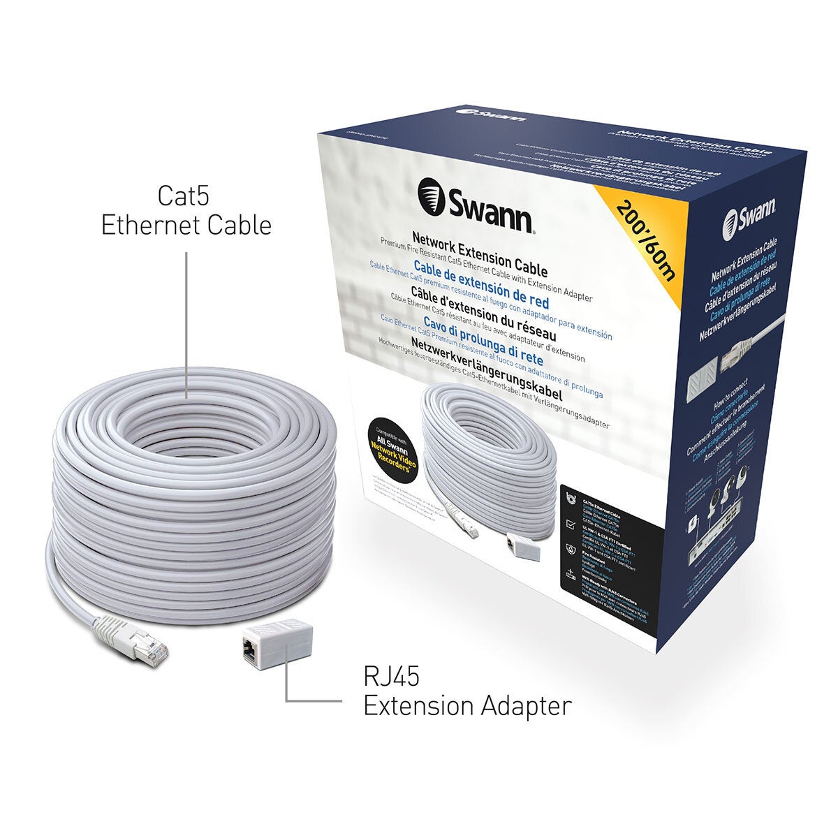 Swann network extension cable RJ45 60m, UK version