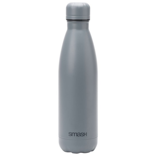 Smash Grey Stainless Steel Water Bottle 500ml (British brand)