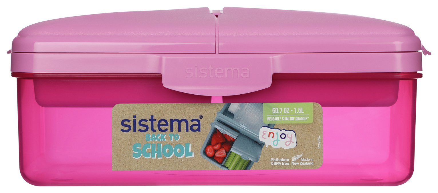 Sistema Quaddie lunch box with 275ml bottle (British brand)