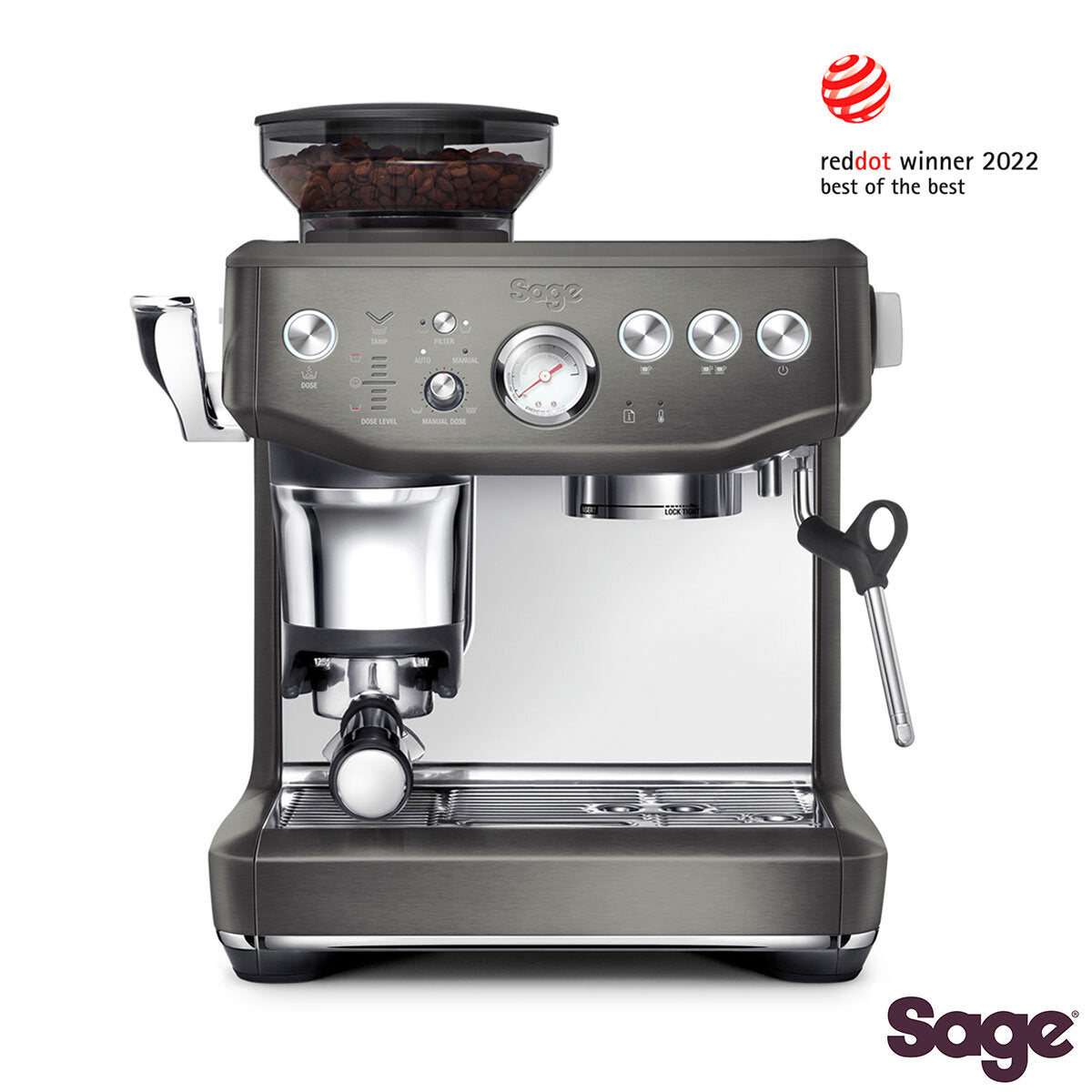 Sage Barista Express Impress coffee machine black stainless steel (British brand)