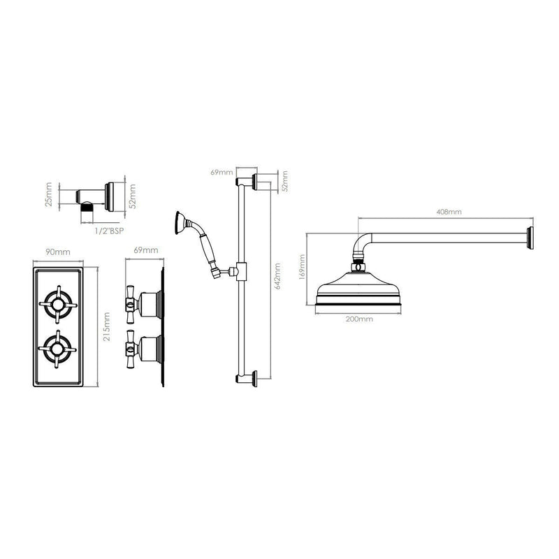 Tavistock Highbury concealed two function shower - British product