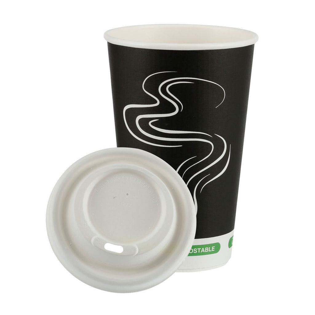 iECO Recyclable Triple Wall Hot Cups & Lids, 12oz, 100 Pack