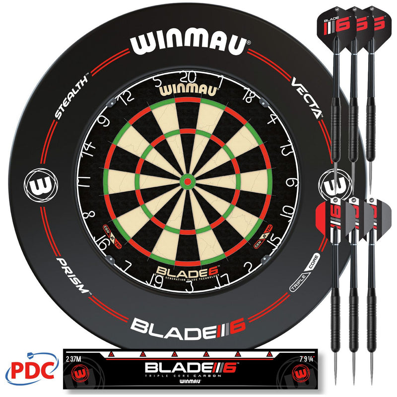 Winmau Blade 6 Professional Dartboard and Darts Set (British brand)