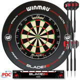 Winmau Blade 6 Professional Dartboard and Darts Set (British brand)