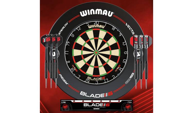 Winmau Blade 6 Professional Dartboard and Darts Set (British brand)