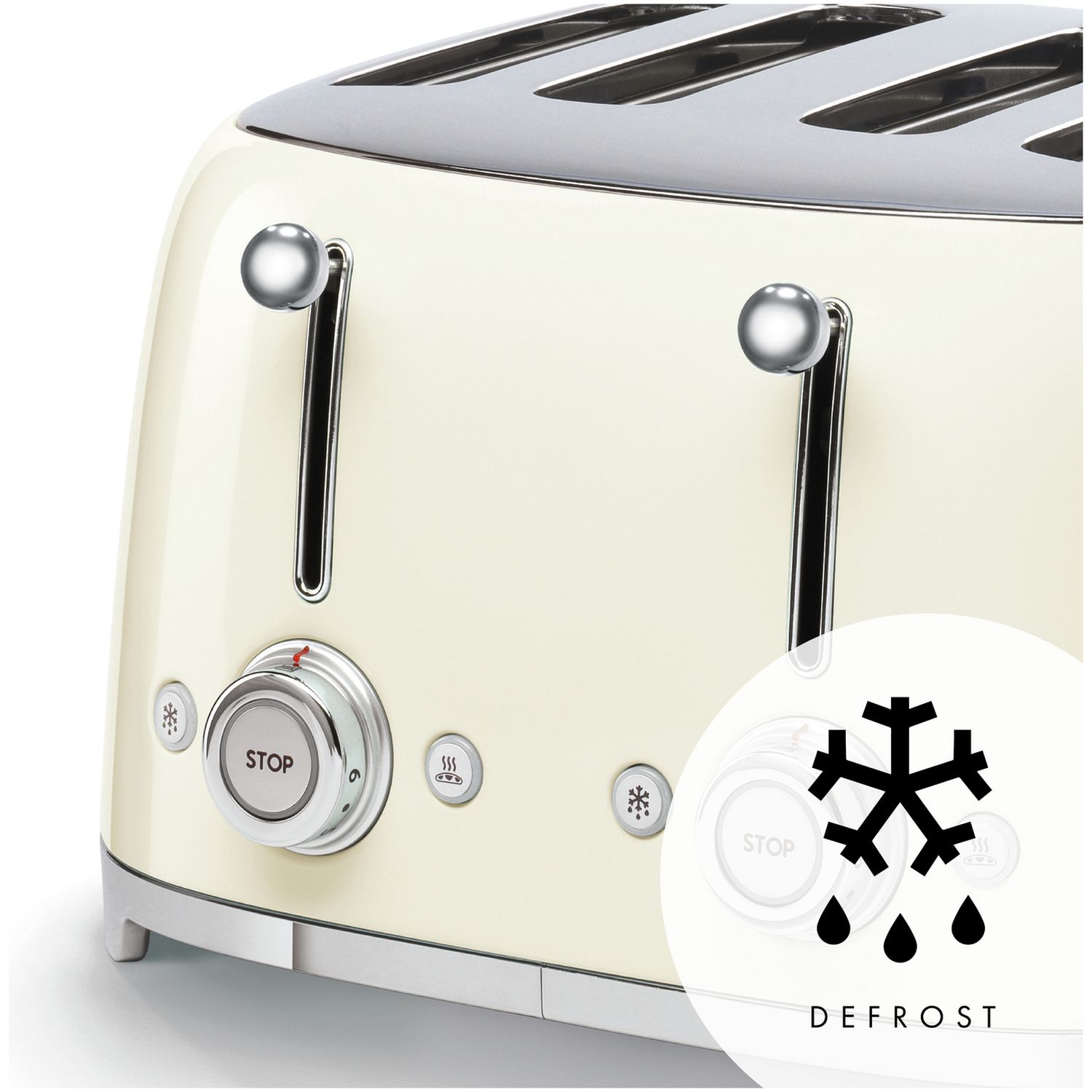 Smeg cream 4 slice retro toaster, imported from the UK
