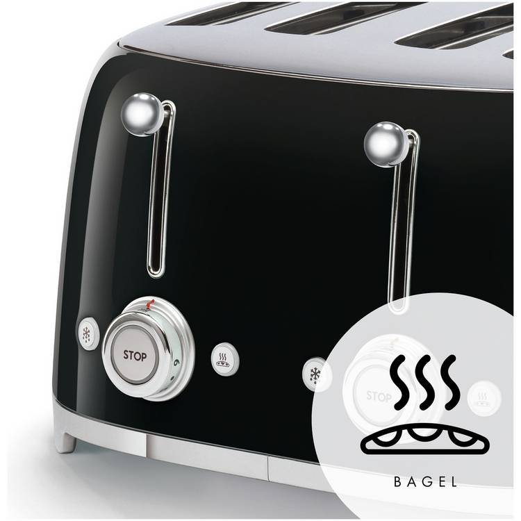 Smeg 4 slice retro toaster black, imported from the UK