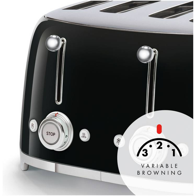 Smeg 4 slice retro toaster black, imported from the UK