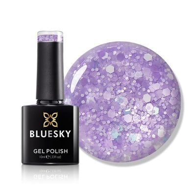 Superdrug Bluesky Gel Polish Glitter Neon Purple Nail Polish- Buy online at McGrocer