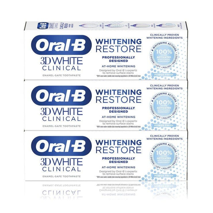 Oral-B 3D White Clinical Whitening Restore Toothpaste 3 x 70ml