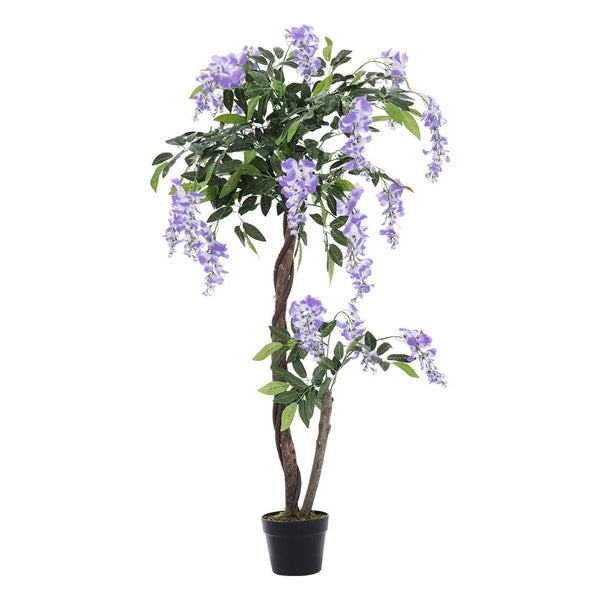 Livingandhome purple artificial flowers plant 120cm, UK version