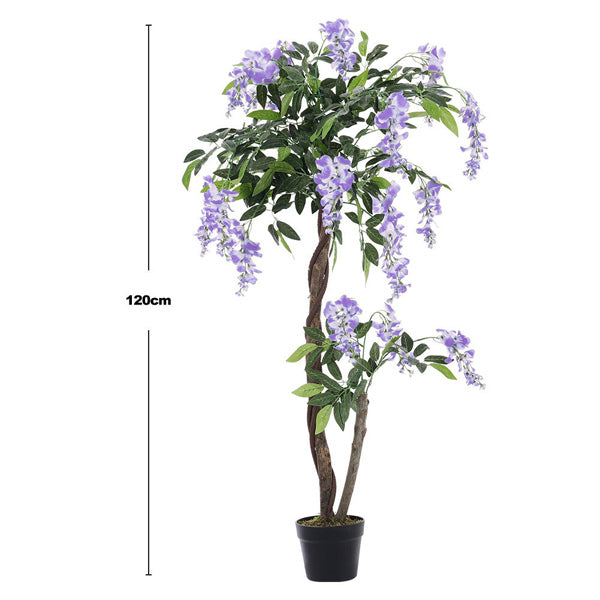 Livingandhome purple artificial flowers plant 120cm, UK version