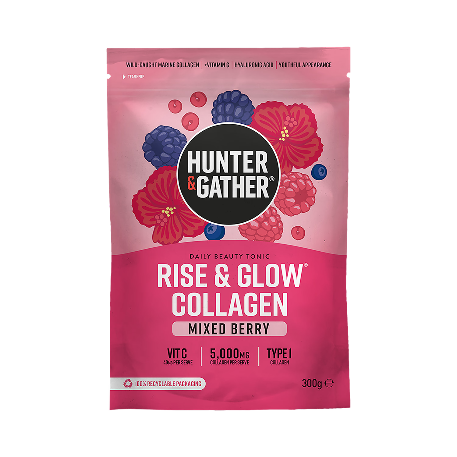 Hunter & Gather Rise & Glow collagen 300g, UK version