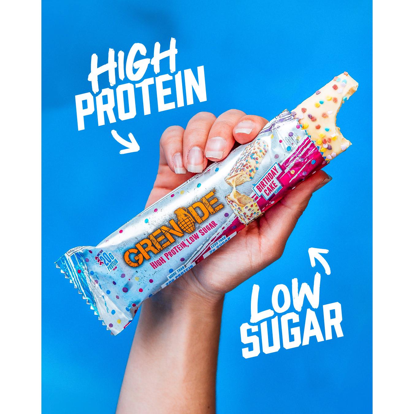 Grenade Birthday Cake protein bar vanilla flavour 60g, UK version