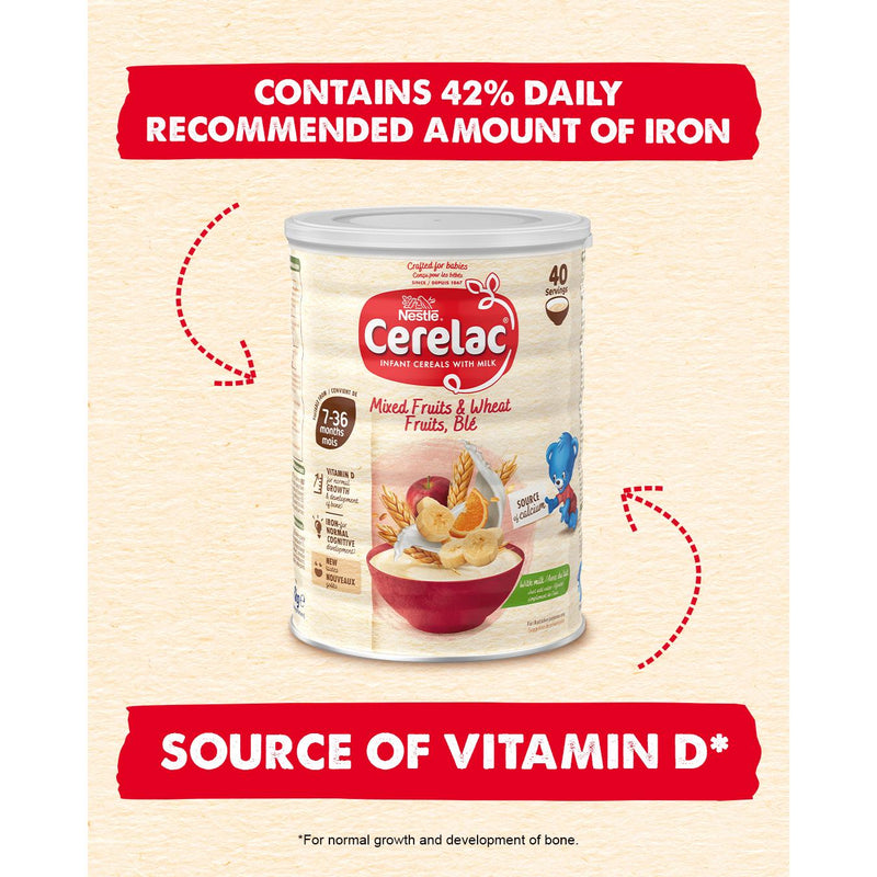 Cerelac baby cereal mixed fruits and wheat 1kg, UK version