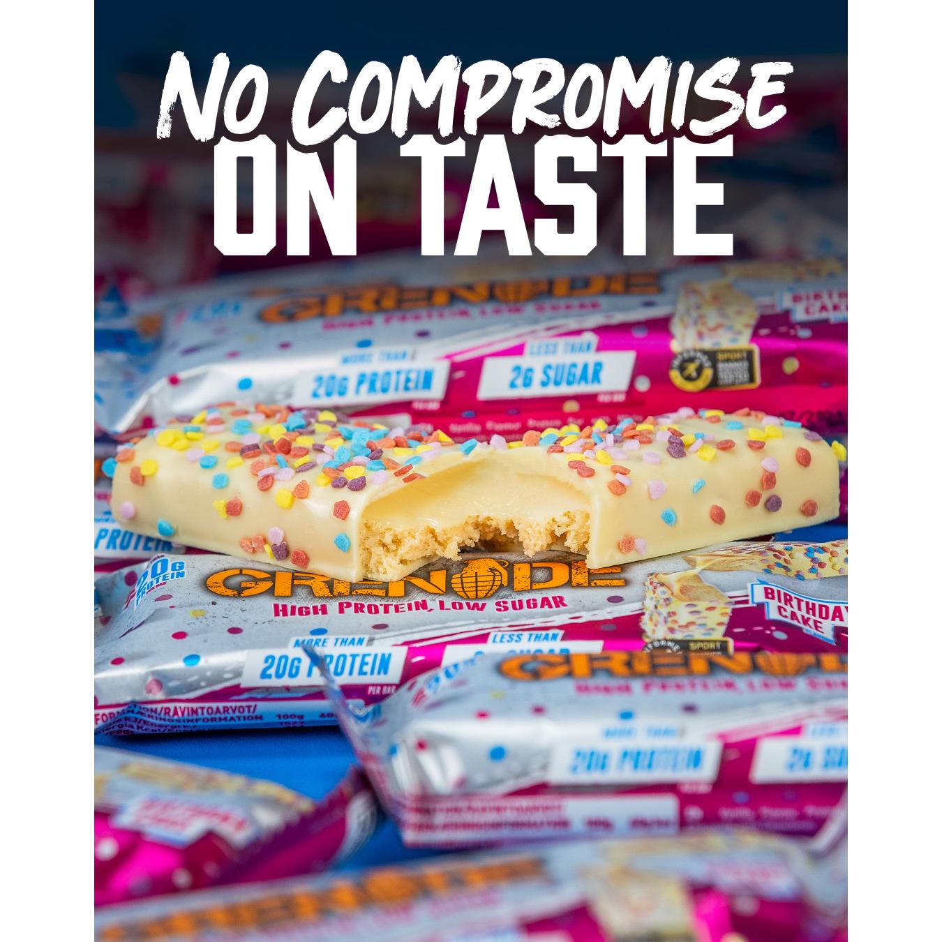 Grenade Birthday Cake protein bar vanilla flavour 60g, UK version