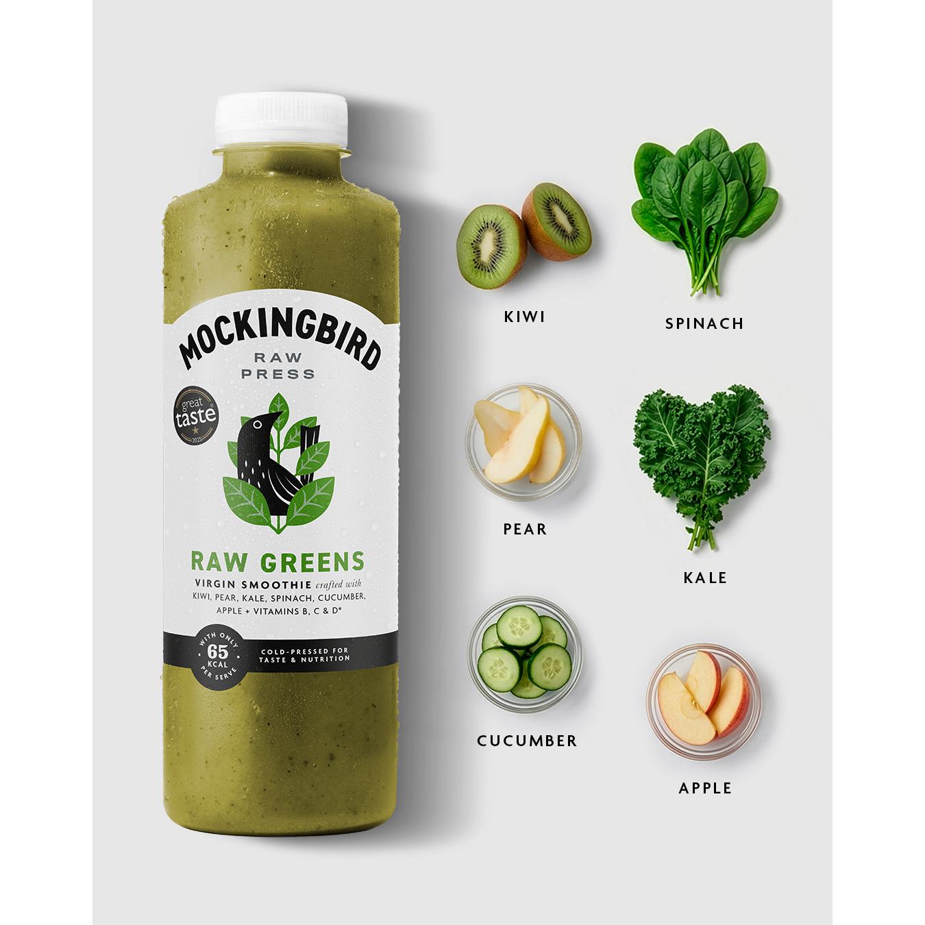 Mockingbird Raw Press Raw Greens smoothie 750ml - British product