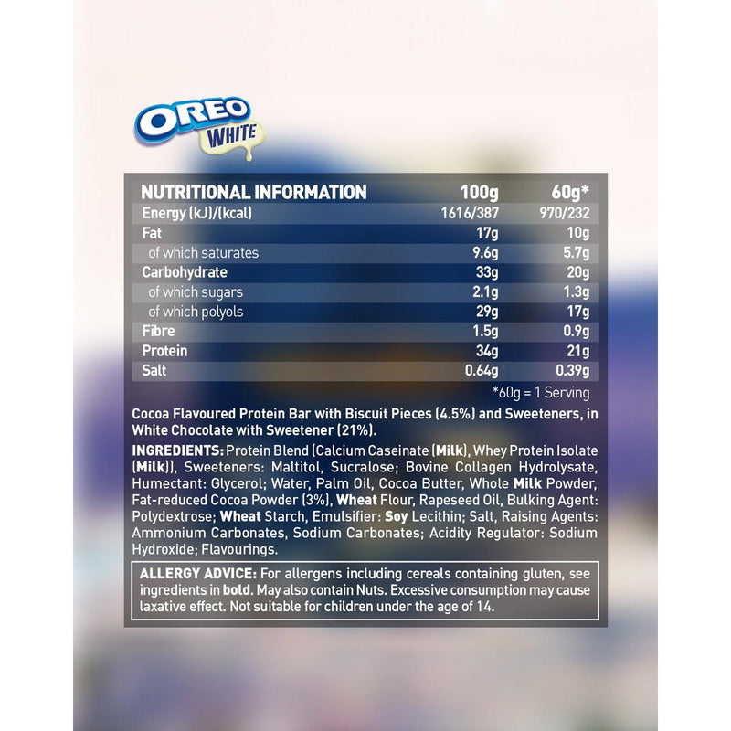 Grenade Oreo White Chocolate Protein Bar 60g, UK version