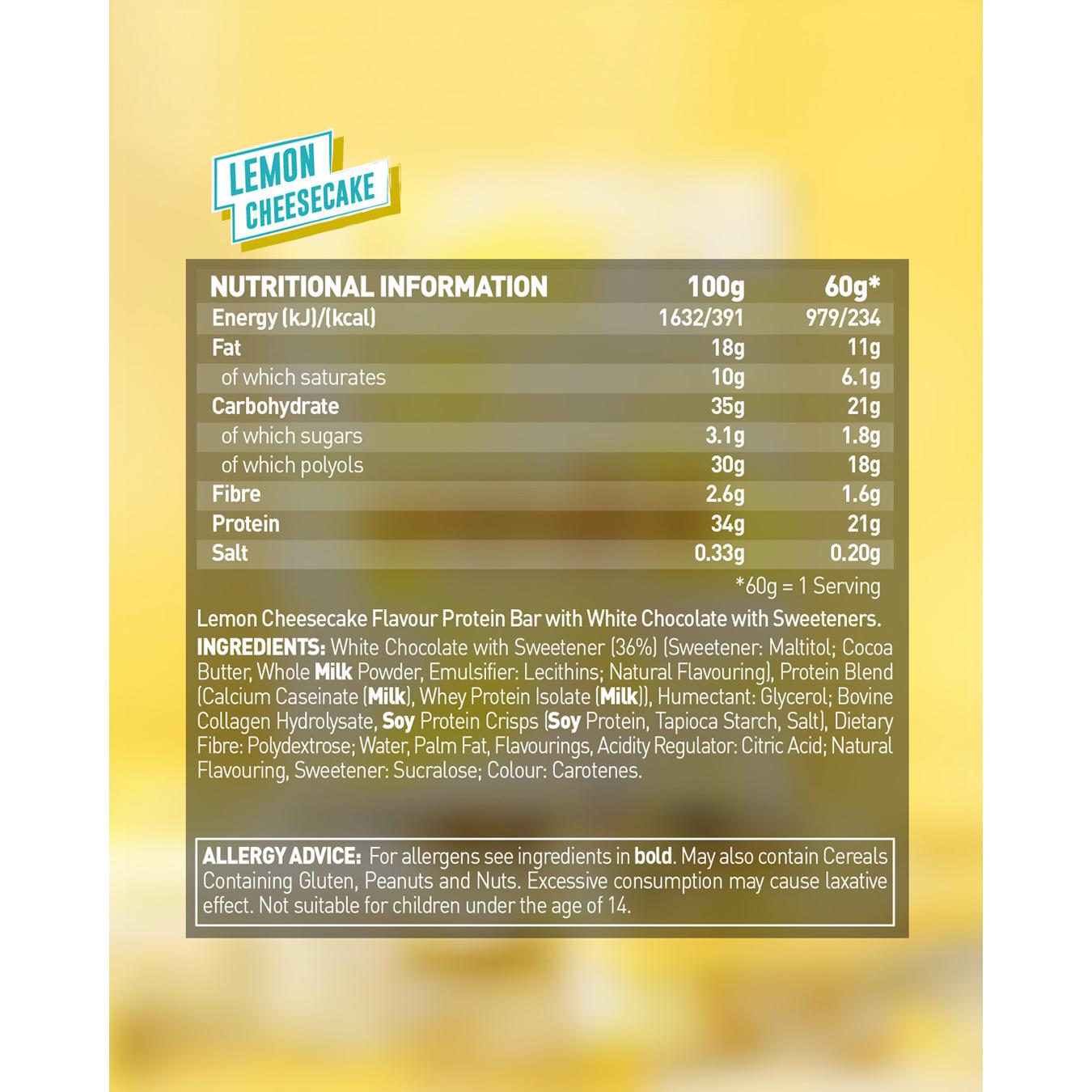 Grenade lemon cheesecake protein bar 60g, UK version