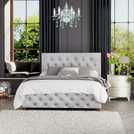 LLB Luna Velvet Silver Ottoman Bed Frame Superking, UK version