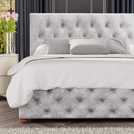 LLB Luna Velvet Silver Ottoman Bed Frame Superking, UK version