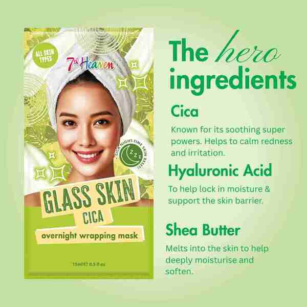 7th Heaven Cica overnight wrapping mask, UK version