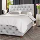 LLB Luna Velvet Kingsize Ottoman Bedframe in Silver, UK version