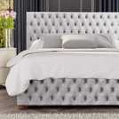 LLB Seren Velvet Ottoman Bedframe Silver Small Double, UK version