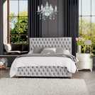 LLB Seren Velvet Kingsize Ottoman Bedframe in Silver, UK version