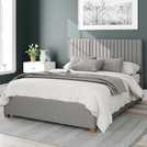 Aspire Grant Linen Double Ottoman Bedframe in Grey - British product