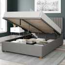 Aspire Grant Linen Double Ottoman Bedframe in Grey - British product