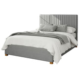 Aspire Grant Linen Double Ottoman Bedframe in Grey - British product