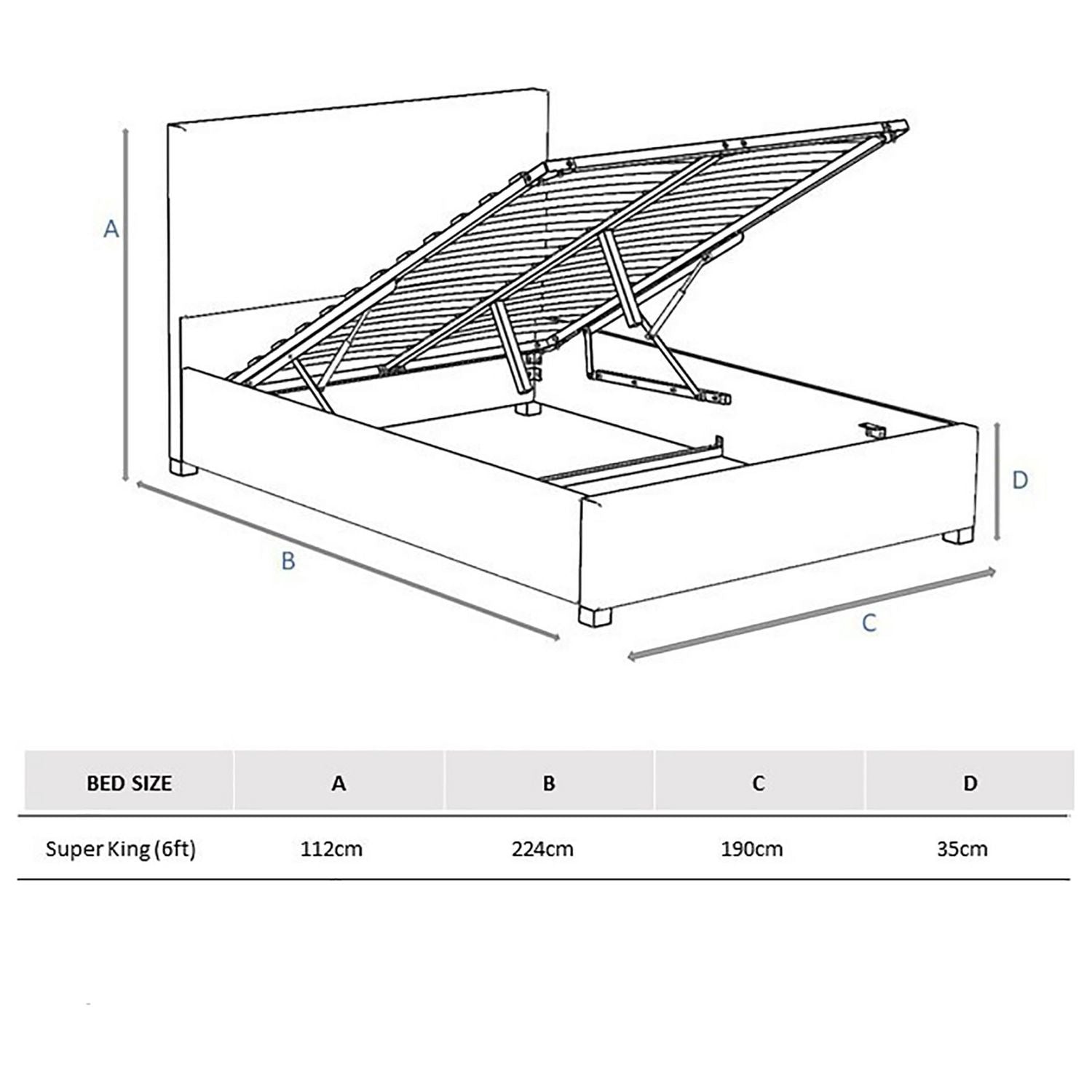 Aspire Superking Ottoman Bedframe Beige - British product