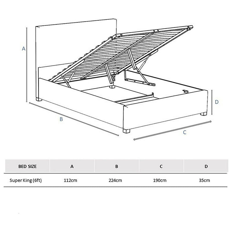 Aspire Superking Ottoman Bedframe Beige - British product