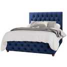LLB Luna Velvet small double ottoman bedframe in navy, UK version