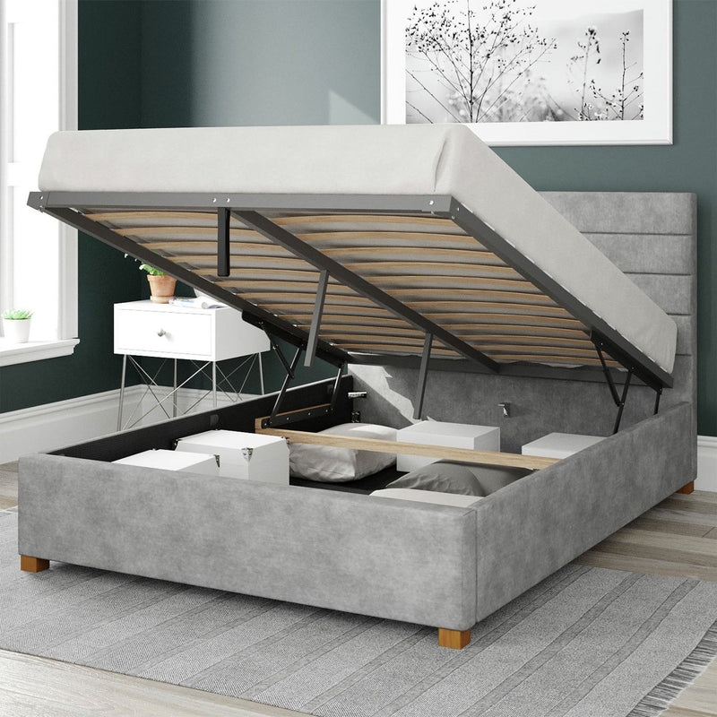 Aspire Ottoman Bedframe Silver Double - British product