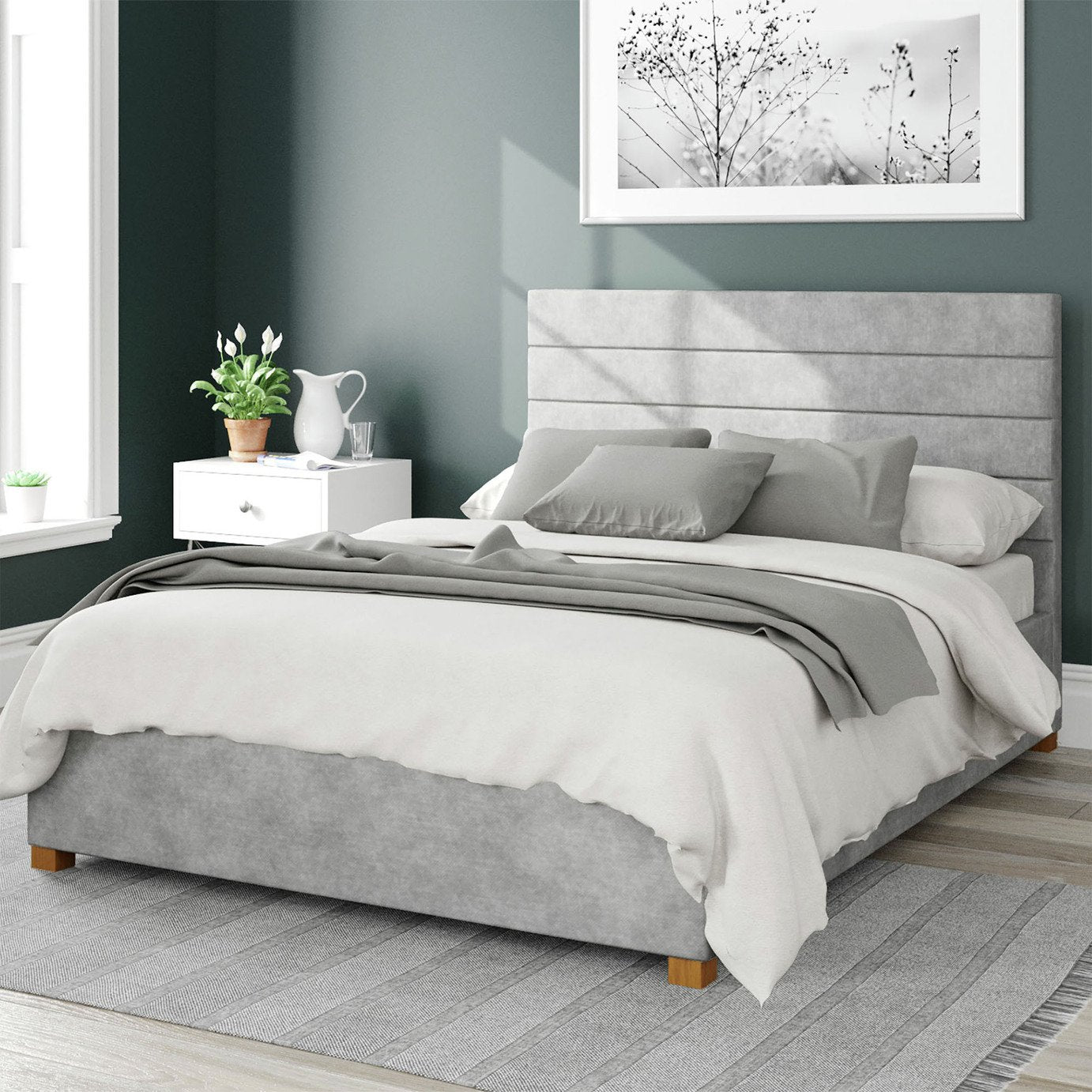 Aspire Superking Ottoman Bedframe Silver - British product