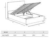 Aspire Superking Ottoman Bedframe Silver - British product
