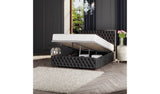 LLB Seren Velvet Small Double Ottoman Bedframe Black, UK version