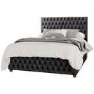 LLB Seren Velvet Small Double Ottoman Bedframe Black, UK version