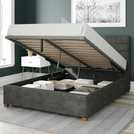 Aspire Kelly Linen Double Ottoman Bedframe in granite finish - British product