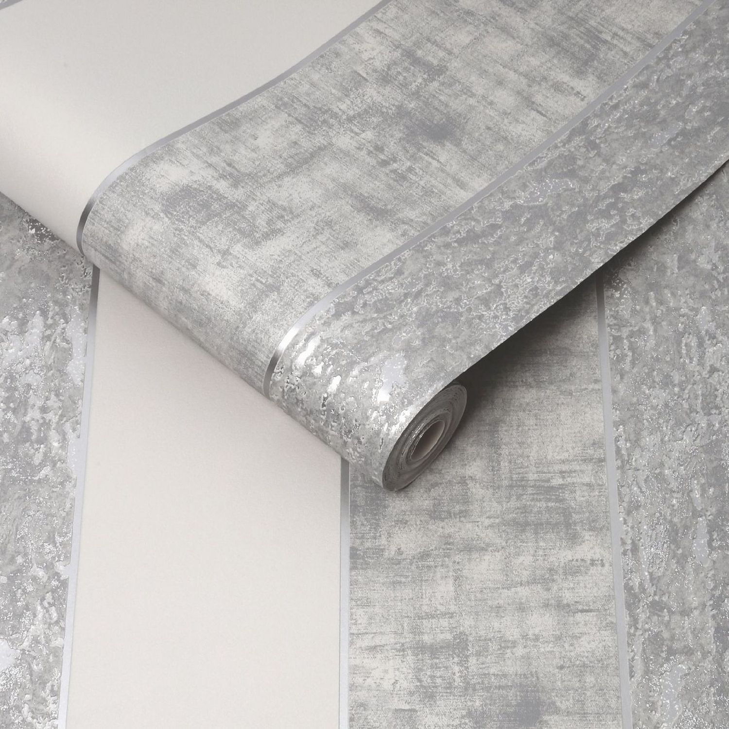 Superfresco Milan Stripe Silver wallpaper 52cm x 10m roll (British brand)