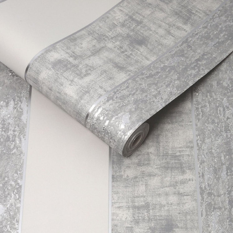 Superfresco Milan Stripe Silver wallpaper 52cm x 10m roll (British brand)