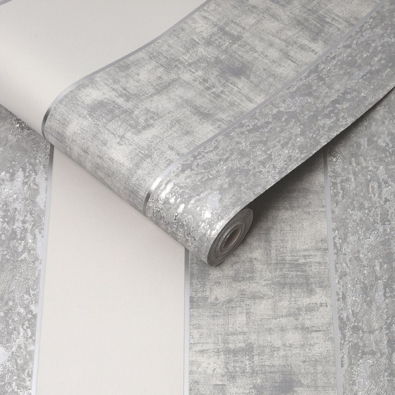 Superfresco Milan Stripe Silver wallpaper 52cm x 10m roll (British brand)