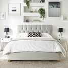 CL Boutique Velvet Kingsize Ottoman Bedframe Light Silver - British product